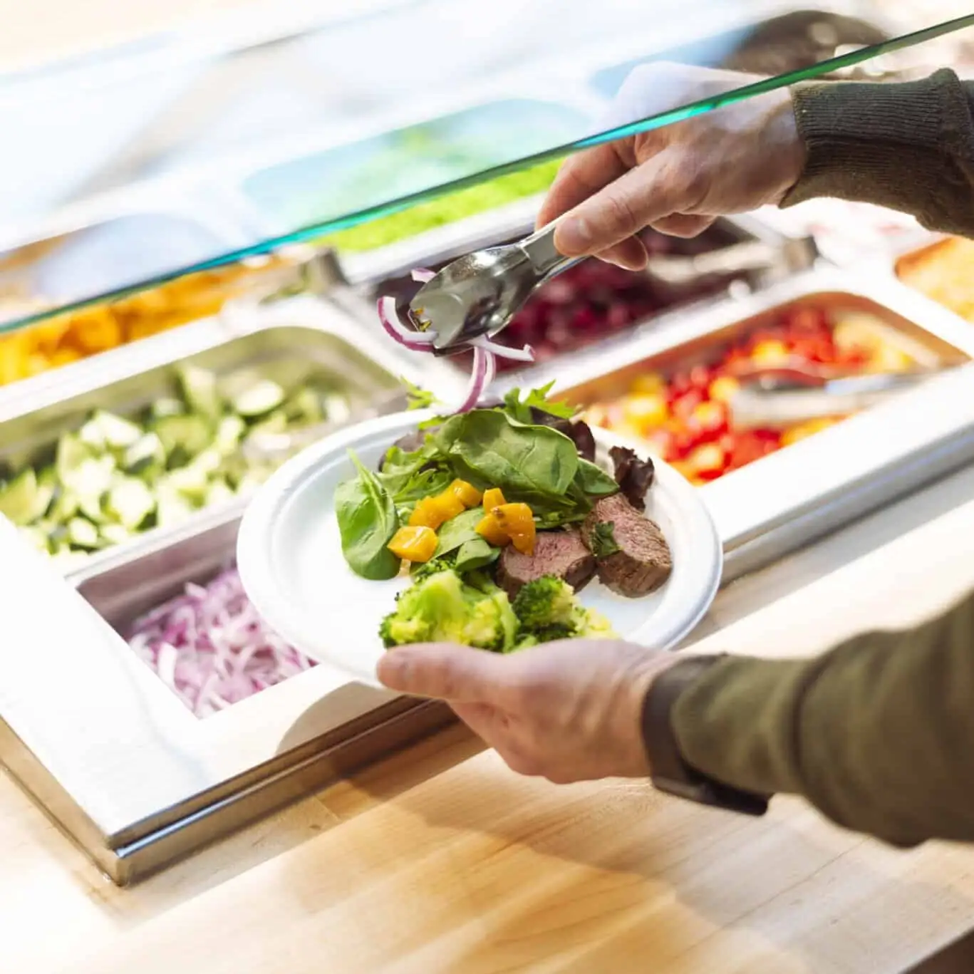 Lunch service in the WISS cafeteria