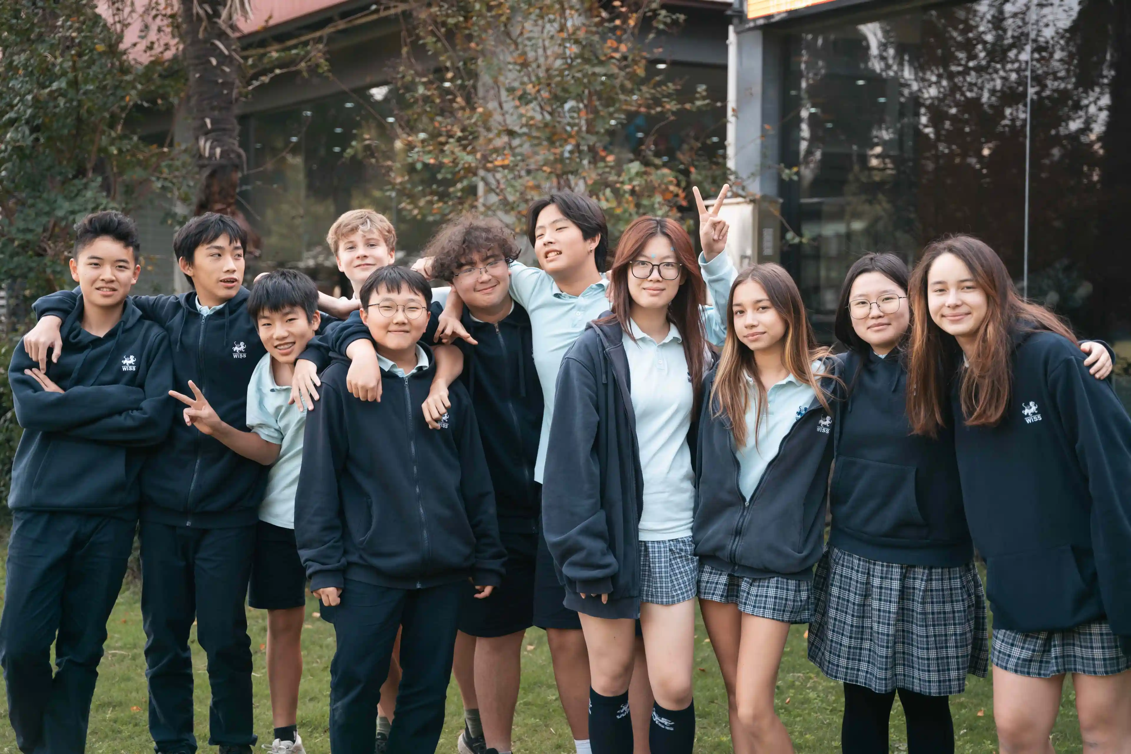 WISS staff with students